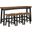 Caspian 4-Piece Pack Counter Height Set In Black and Brown