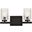 Cassie 2 Lights Bath Sconce In Black With Clear Shade