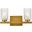 Cassie 2 Lights Bath Sconce In Brass With Clear Shade