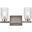 Cassie 2 Lights Bath Sconce In Satin Nickel With Clear Shade