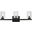 Cassie 3 Lights Bath Sconce In Black With Clear Shade