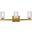 Cassie 3 Lights Bath Sconce In Brass With Clear Shade