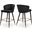 Cassie Velvet Stool Set of 2 In Black