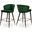 Cassie Velvet Stool Set of 2 In Green