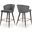 Cassie Velvet Stool Set of 2 In Grey
