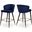 Cassie Velvet Stool Set of 2 In Navy