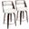 Cecina Mid-Century Modern Counter Stool With Swivel In Cherry And White Faux Leather - Set Of 2