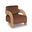 Cedra Velvet Performance Fabric Upholstered Accent Chair In Cognac