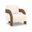 Cedra Velvet Performance Fabric Upholstered Accent Chair In Cream