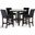 Celeste 42 Inch Round Faux Marble And Black Bar Table Set