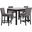 Celeste 5 Piece 42 Inch Marble Finish Counter Table and 4 Chairs In Gray