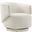 Celestia Boucle Fabric and Wood Swivel Chair In Ivory