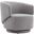 Celestia Boucle Fabric and Wood Swivel Chair In Light Gray