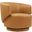 Celestia Vegan Leather Fabric And Wood Swivel Chair In Tan