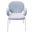 Celestial Boucle Dining Arm Chair In White and Blue