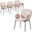 Celestial Series Boucle Dining Arm Chair Set of 4 In Black Frame with Beige Fabric