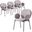 Celestial Series Boucle Dining Arm Chair Set of 4 In Black Frame with Grey Fabric
