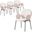 Celestial Series Boucle Dining Arm Chair Set of 4 In Black Frame with White Fabric