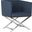 Celine Navy and Chrome Cross Leg Chair