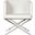 Celine White Bonded Leather and Chrome Cross Leg Chair