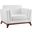 Chance White Upholstered Fabric Arm Chair