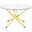 Beckham Round Dining Table Brass and Clear