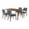 Channell 5 Piece Wood Dining Table Set In Blue