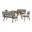 Channell 5 Piece Wood Dining Table Set with Benches In Gray