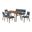 Channell 6 Piece Wood Dining Table Set with Bench In Blue