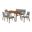 Channell 6 Piece Wood Dining Table Set with Bench In Gray