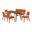 Channell 6 Piece Wood Dining Table Set with Bench In Orange