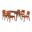 Channell 7 Piece Wood Dining Table Set In Orange