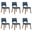 Channell Dining Chair Set of 6 In Walnut and Blue