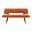 Channell Upholstered Wood Dining Bench In Orange