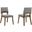 Channell Upholstered Wood Dining Chair Set of 2 In Gray and Brown