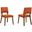Channell Upholstered Wood Dining Chair Set of 2 In Orange