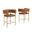 Charlie Leather Aire Counter Height Chair Set of 2 in Toffee