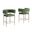 Charlie Teddy Fabric Counter Height Chair Set of 2 in Green