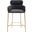 Charlize Velvet Counter Stool In Dark Grey And Gold