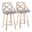 Charlotte 26 Inch Fixed Height Counter Stool Set of 2 In Washed White/Chrome