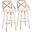 Charlotte 30 Inch Fixed Height Barstool Set of 2 In White and Natural