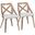 Charlotte Chair Set of 2 In Washed White/Brown