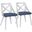 Charlotte Chair Set of 2 In White and Blue