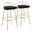 Charlotte Glam 30 Inch Fixed Height Barstool Set of 2 In Black