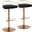Charlotte Glam Adjustable Barstool Set of 2 In Black and Gold