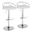 Charlotte Glam Adjustable Barstool Set of 2 In White