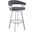 Chelsea 29 Inch Slate Gray Faux Leather and Silver Metal Bar Stool