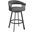 Chelsea 30 Inch Bar Height Swivel Barstool In Black Finish and Gray Faux Leather