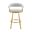 Chelsea 30 Inch Swivel Barstool with Gold Brushed Stainless Steel and Silver Fabric