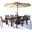 Chelsea 87 Inch Outdoor Dining Table with 8 Chairs and Cushions In Cherry Red